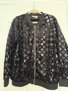 Sequin Bomber Jacket - Black by Michael Kors